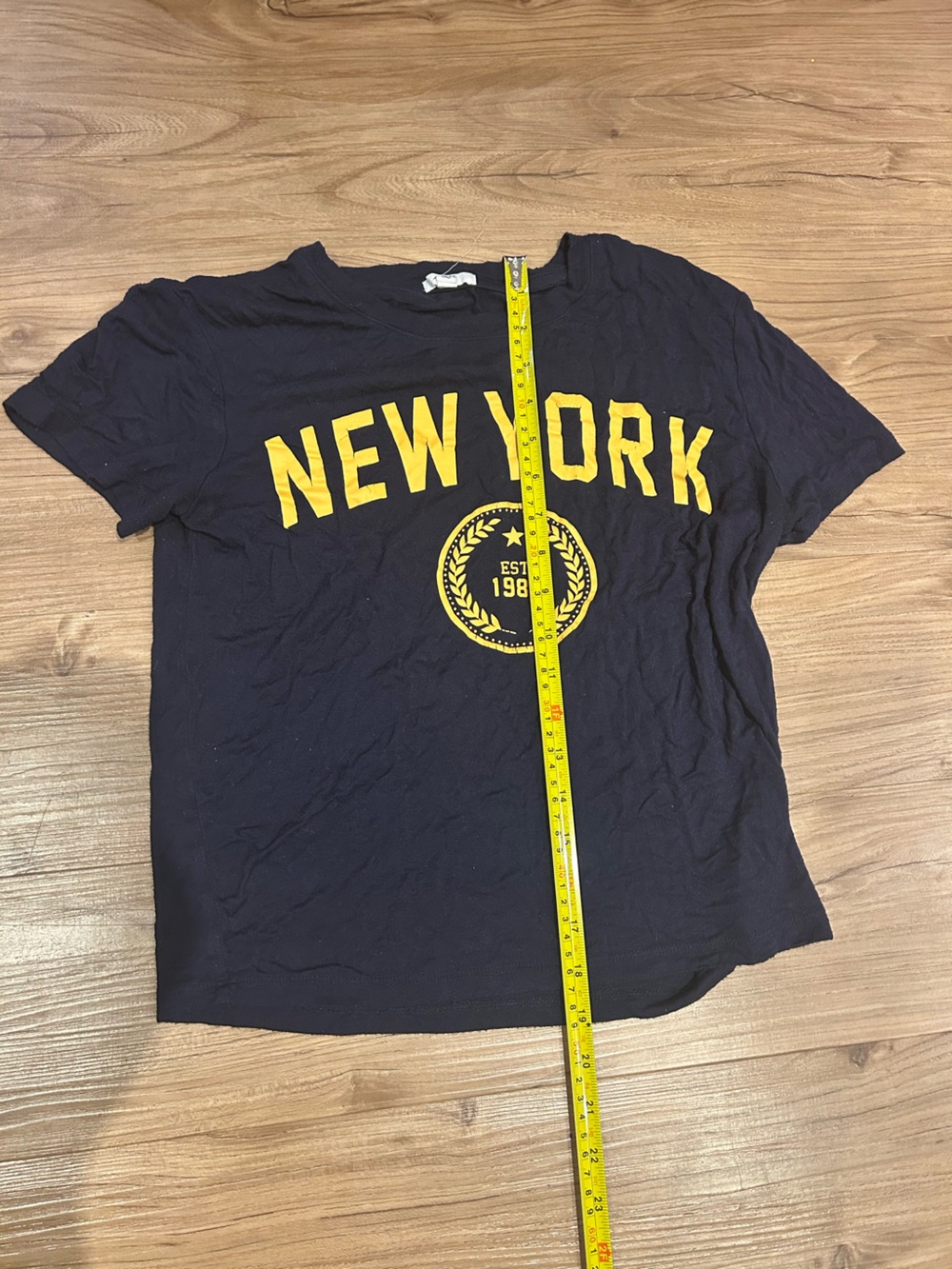 Ardene Navy Tee with Yellow New York Graphic